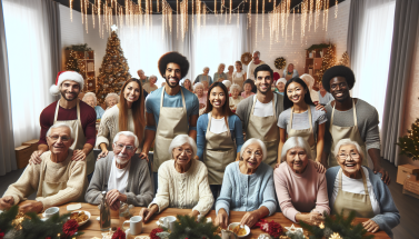  金沙中国志愿者为老人带来节日的欢乐